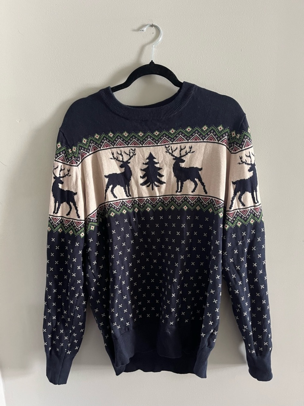 Navy Reindeer Fair Isle Sweater